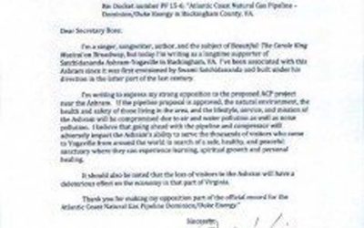 Carol Kings Letter to FERC