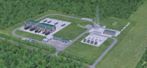 DOMINION A conceptual rendering of the proposed 53,515 horsepower compressor station includes many changes from a previous graphic, including additional buffers along Route 56, the relocation of some buildings and a communications tower.