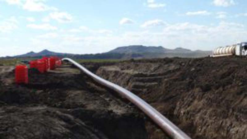The Sacagawea Pipeline is pictured under construction on Saturday, Aug. 27, 2016, in Mountrail County, N.D., near Lake Sakakawea. Amy Dalrymple/Forum News Service