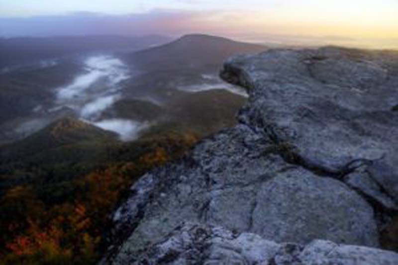 Fall sunrise from McAfee Knob on the appalachian trail in Virginia.
