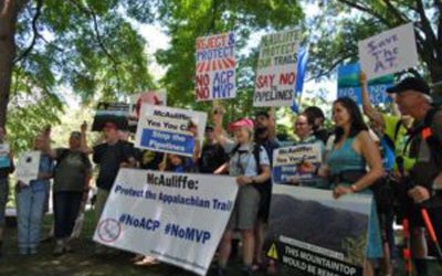 Appalachian Trail Hikers Protest McAuliffe’s Support of Fracked Gas Pipelines