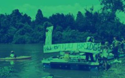 Louisiana’s floating pipeline protest camp prepares to take on ‘the black snake’