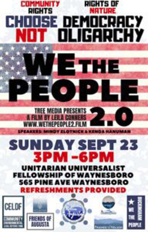 Buckingham: We the People presentation in Waynesboro September 23, 3-6 pm
