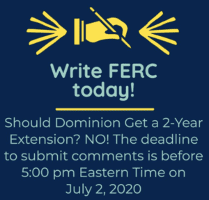 Action Needed! Please Write FERC  Tell them: No Way! Time’s up